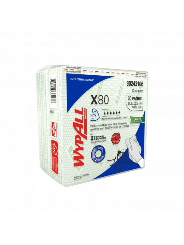 KCP PAÑO IND WYPALL X-80 VERDE  10X1X30 QF