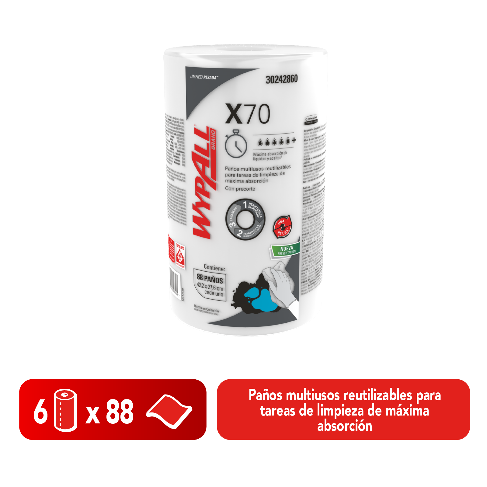 KCP PAÑO IND WYPALL X70 RR 6X1X88